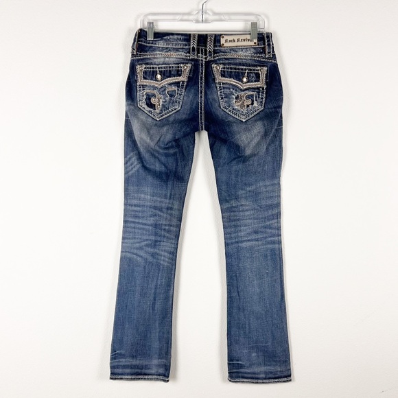 Y2K Rock Revival Ellar Low Rise Bootcut Jeans Size 27 - Picture 2 of 5